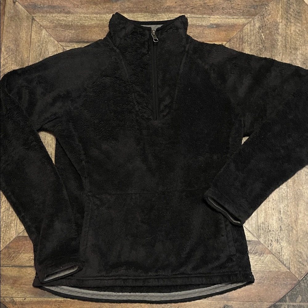 The North Face Black Fleece Quarter-Zip Pullover With Kangaroo Pocket XS